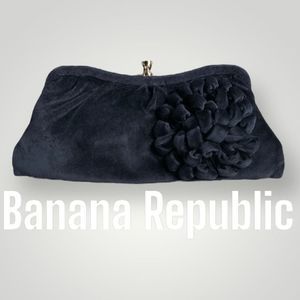 Banana Republic Black Velvet Clutch